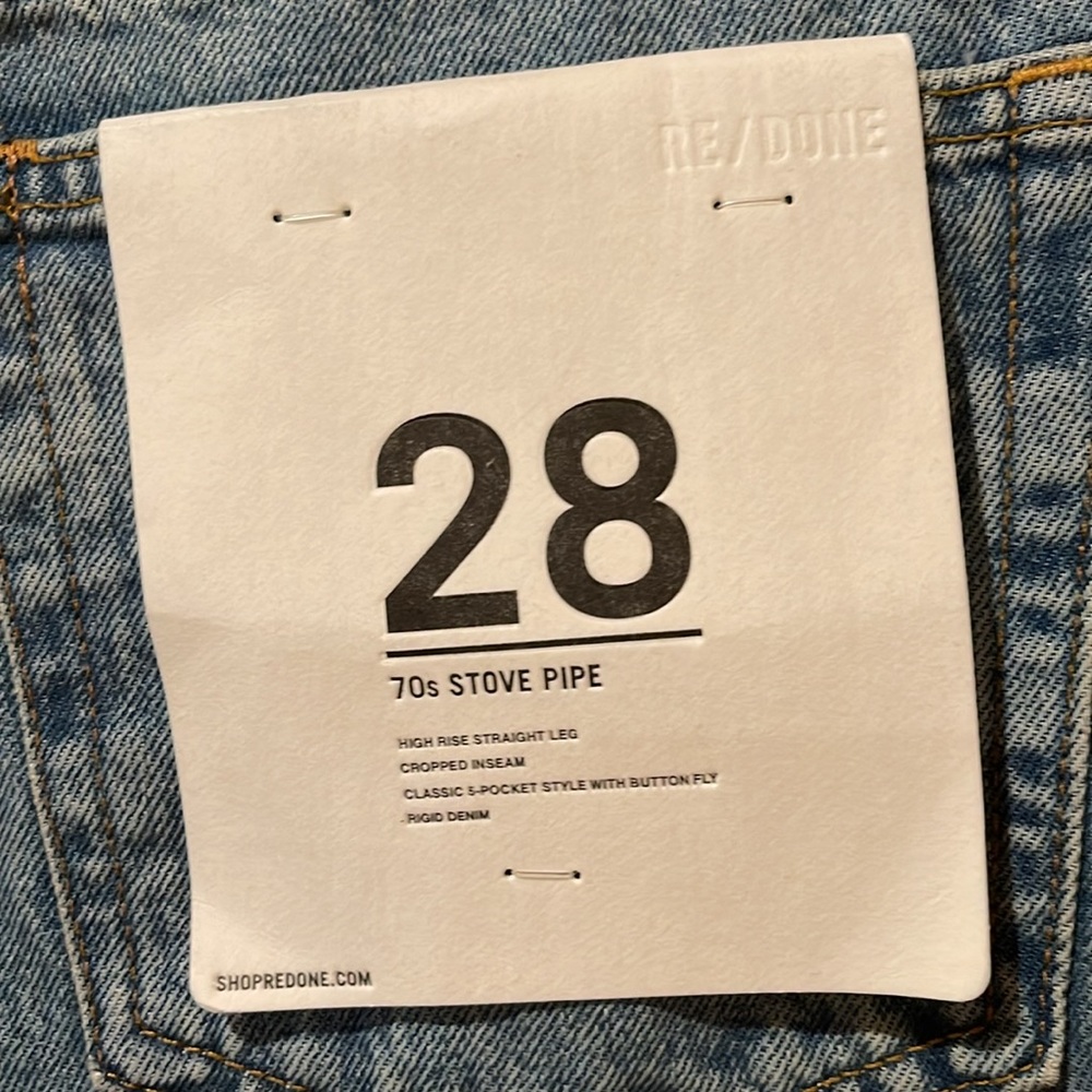 NWT Re/Done 70s Ultra High Waist Stove Pipe Jeans - Picture 8 of 8